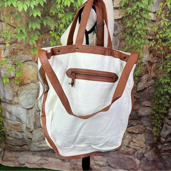 MONSERAT DE LUCCA Instructional Tote in Canvas and Leather - Picture 7 of 11
